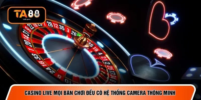 Casino live mọi bàn chơi đều có hệ thống camera thông minh